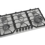 Piano Cottura a Gas a 6 fuochi da 90 cm doppio Wok in Acciaio Inox PremierTech PC906