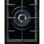 Piano Cottura a Gas 1 fuoco 30cm Vetro Nero 1 bruciatore Griglie in Ghisa PremierTech PC301G