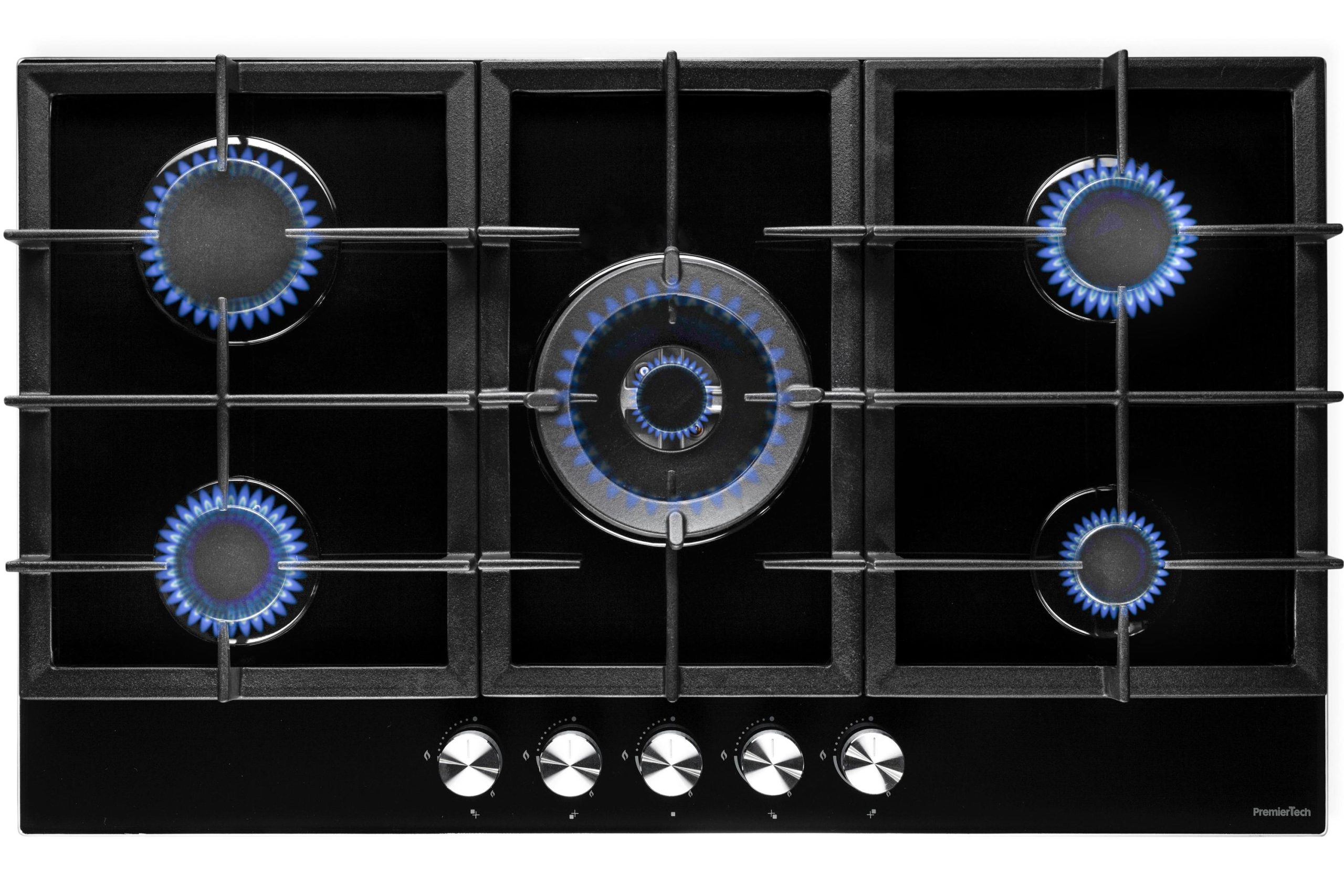 Piano cottura a gas 90cm Nero 5 fuochi in Vetro PremierTech PC905G