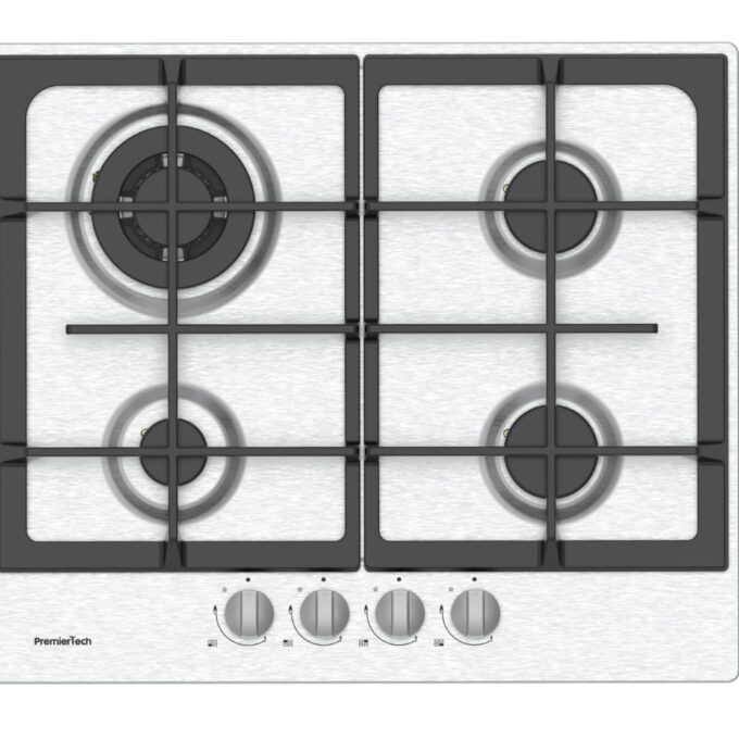 Piano cottura a gas 4 fuochi 60cm Inox PremierTech PC4G60