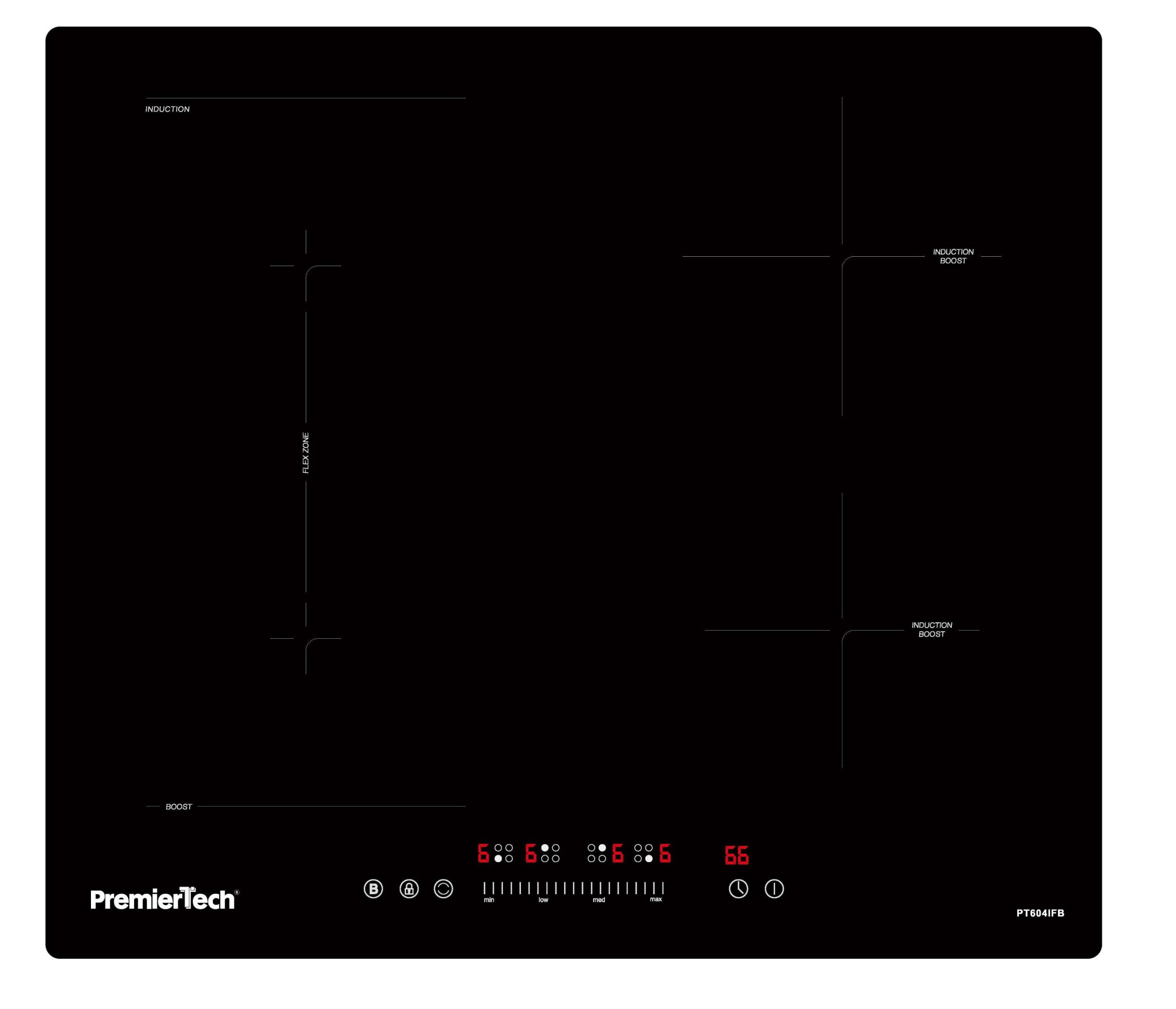 PT604IFB PremierTech Piano Cottura a Induzione 4 Zone Timer