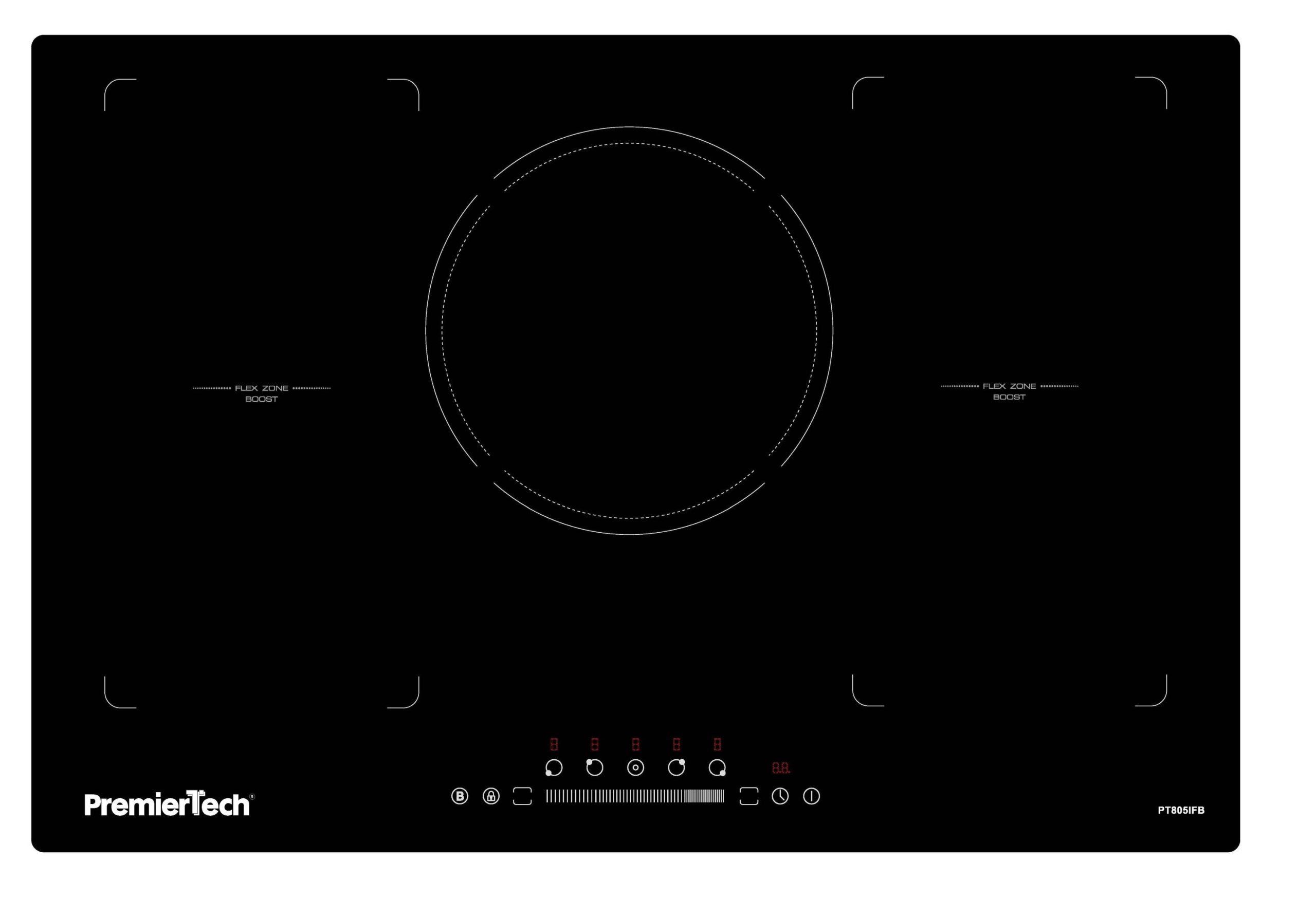 PT805IFB PremierTech Piano Cottura a Induzione 5 Zone Timer