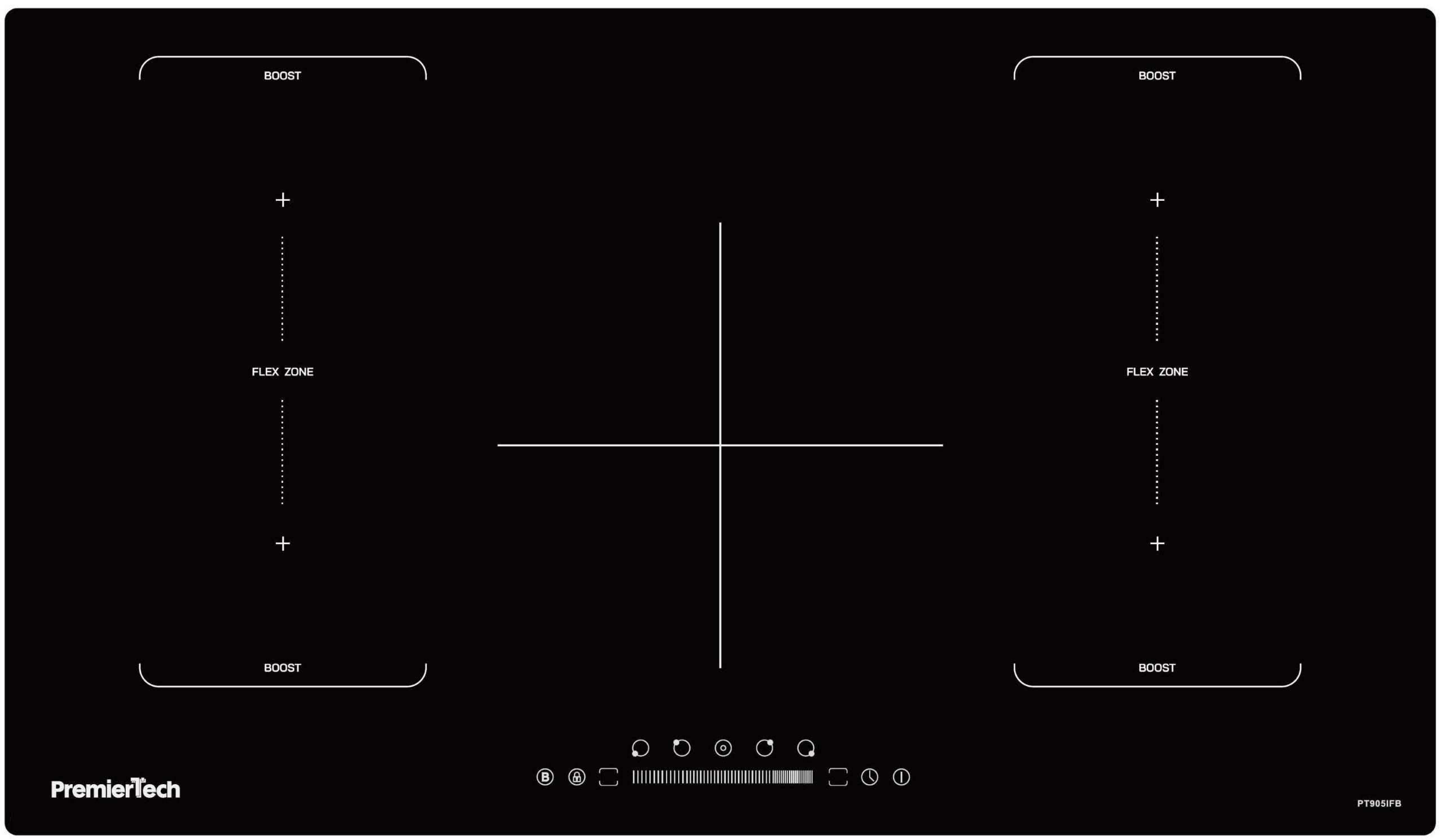 PT905IFB PremierTech Piano Cottura a Induzione 5 Zone Timer