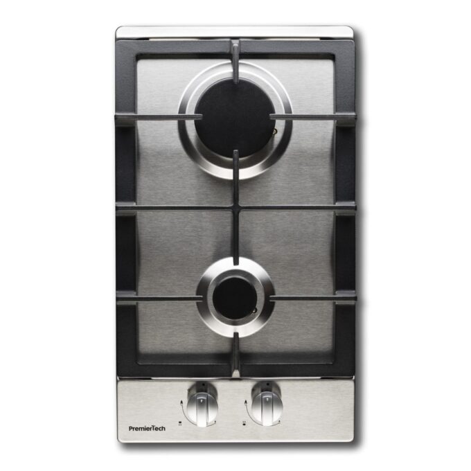 Piano cottura a gas 2 fuochi 30cm Inox PremierTech PC2G30