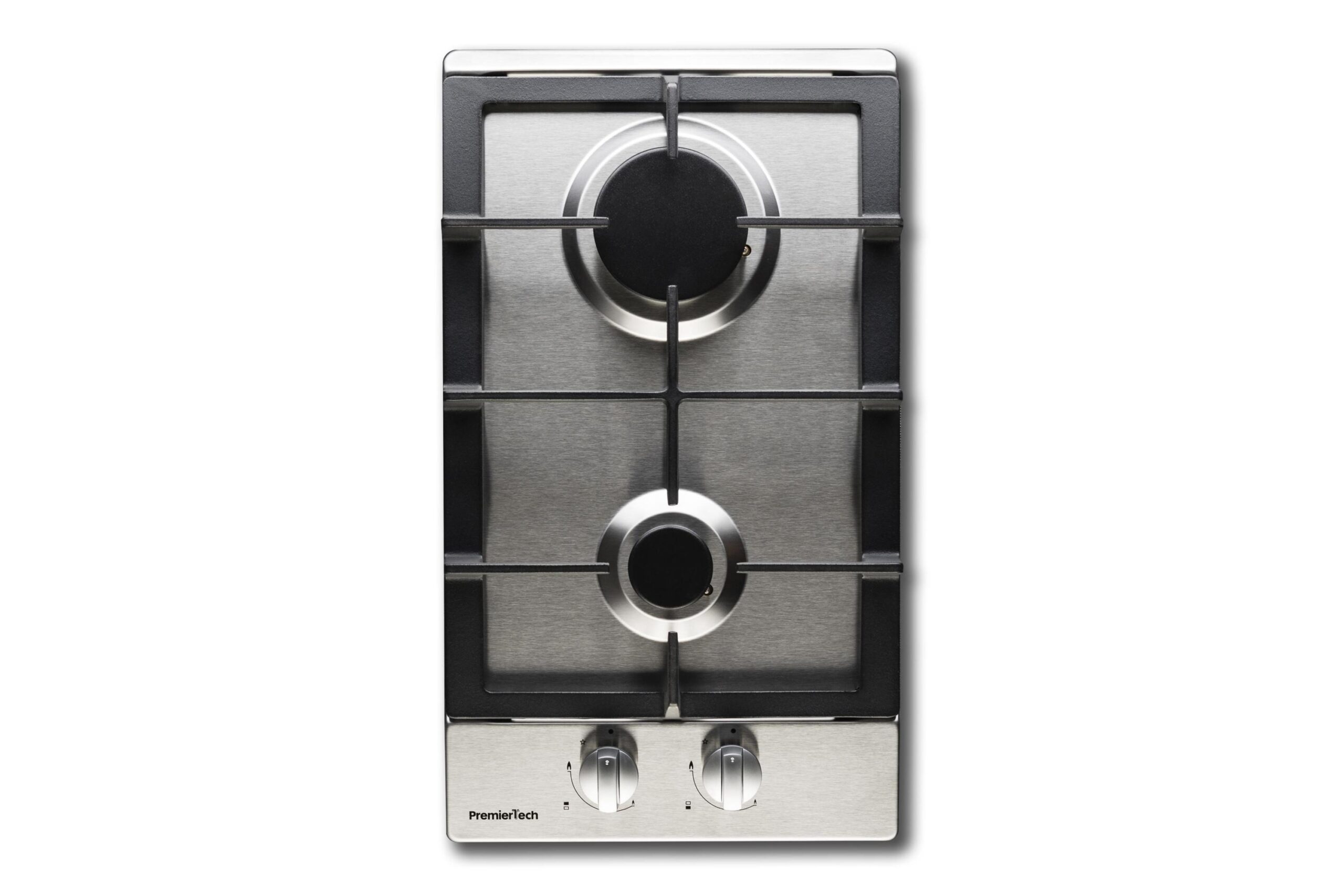 Piano cottura a gas 2 fuochi 30cm Inox PremierTech PC2G30