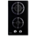PremierTech® Piano cottura a gas 2 fuochi 30cm Vetro PremierTech PC2G30V