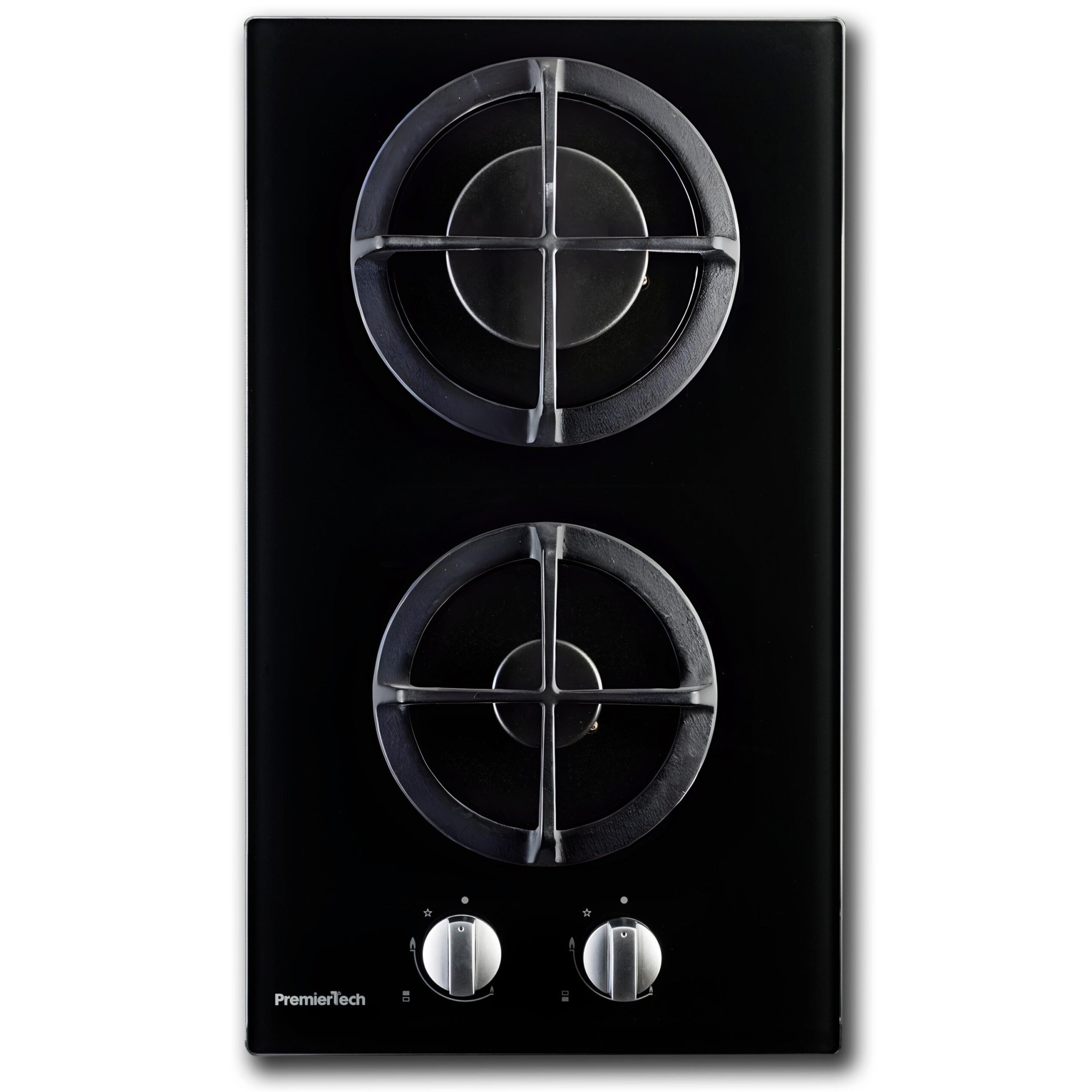PremierTech® Piano cottura a gas 2 fuochi 30cm Vetro PremierTech PC2G30V