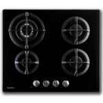PremierTech® Piano cottura a gas 4 fuochi 60cm Vetro PremierTech PC4G60V