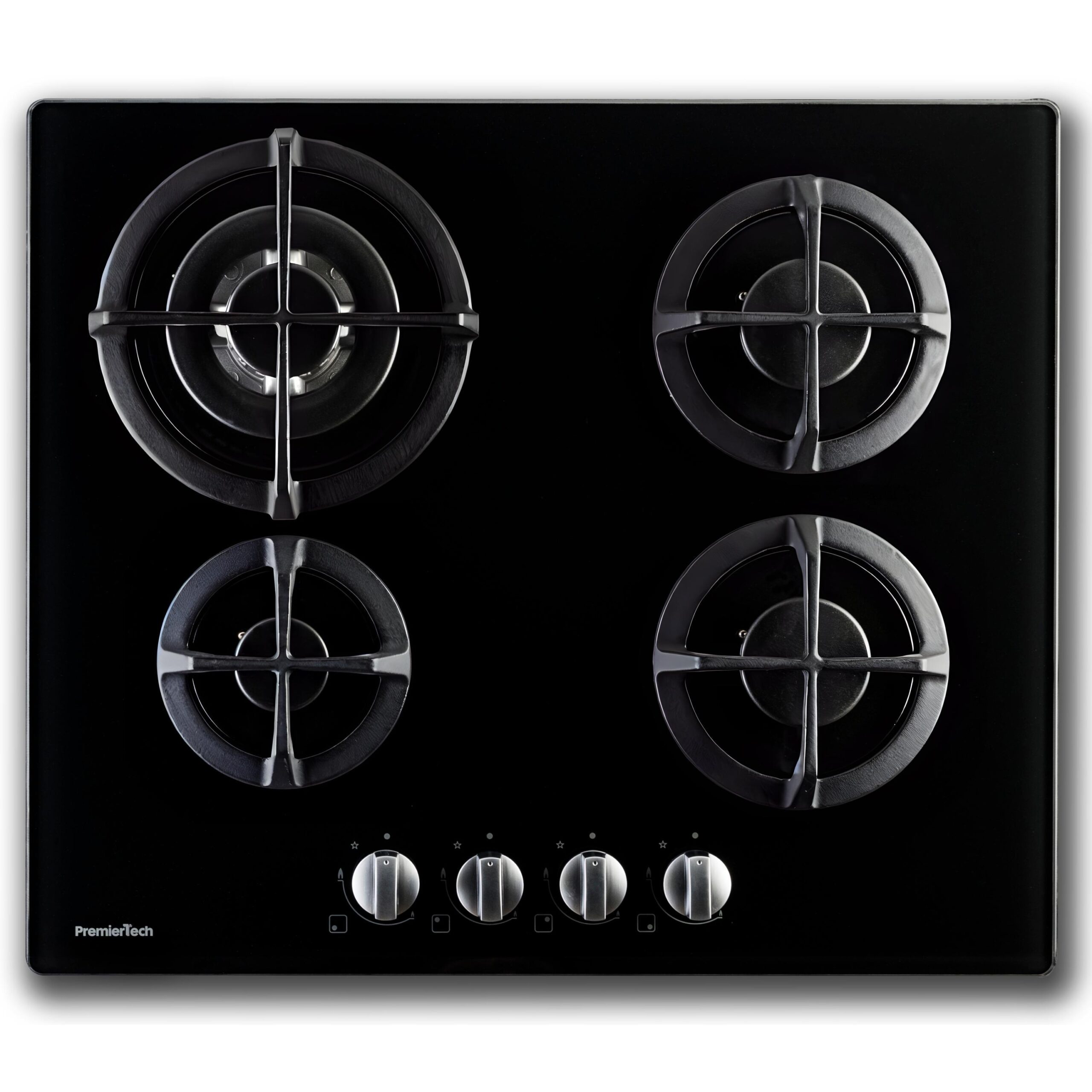 PremierTech® Piano cottura a gas 4 fuochi 60cm Vetro PremierTech PC4G60V