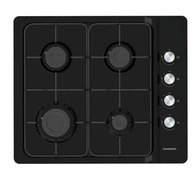 PremierTech Piano cottura a gas 60cm 4 fuochi Nero P460BL