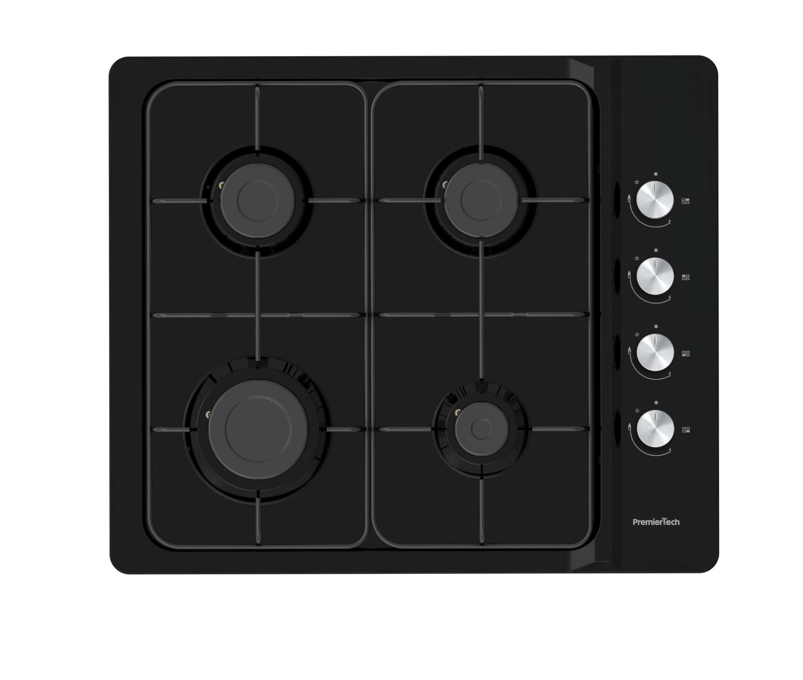 PremierTech Piano cottura a gas 60cm 4 fuochi Nero P460BL