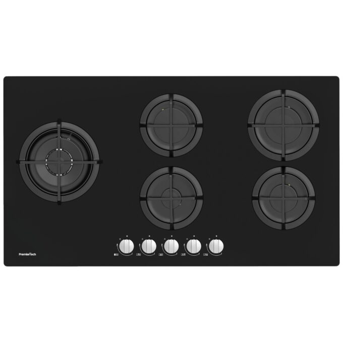 PremierTech Piano cottura a gas 5 fuochi 90cm Vetro P590VL